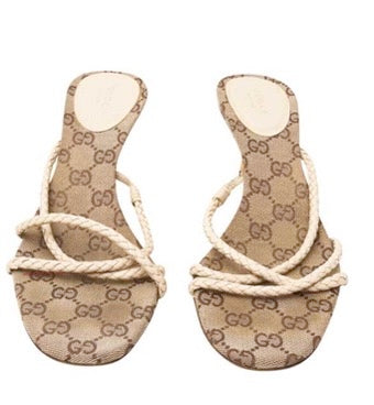 Gucci Monogram Rope Kitten Heels